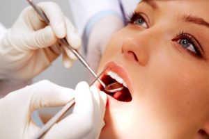 Woman having dental check-up