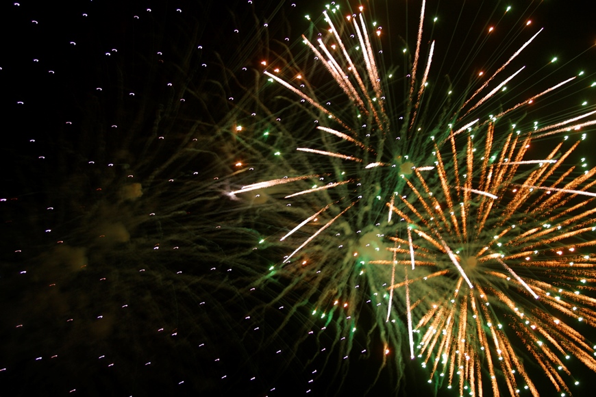 fireworks on black